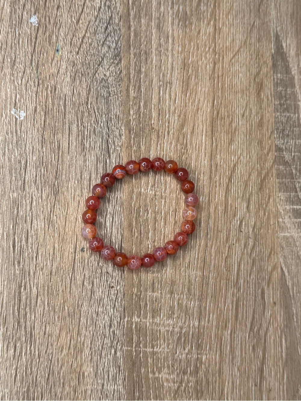 Natural Carnelian Agate Stretch Bracelet